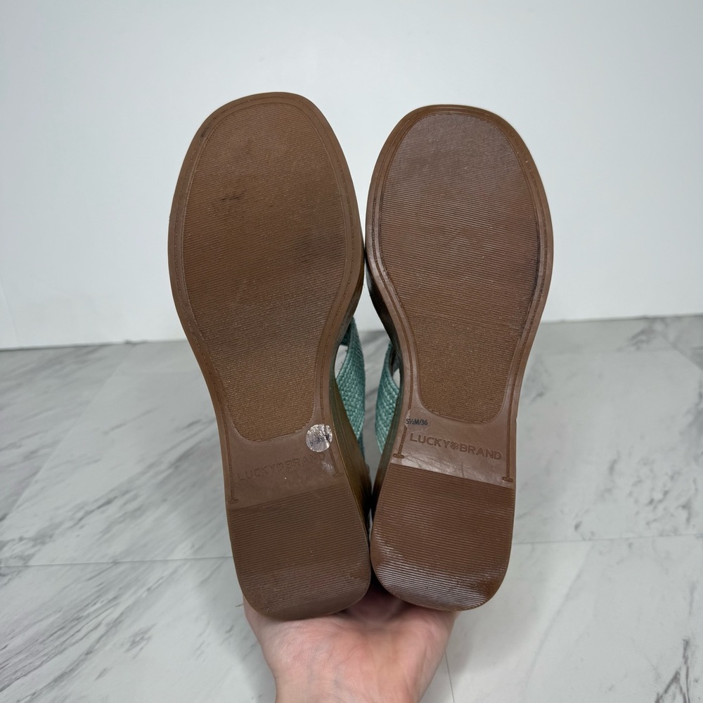 Lucky Brand Delukah Blue Platform Wedge Sandal 5 1/2 - Picture 13 of 14